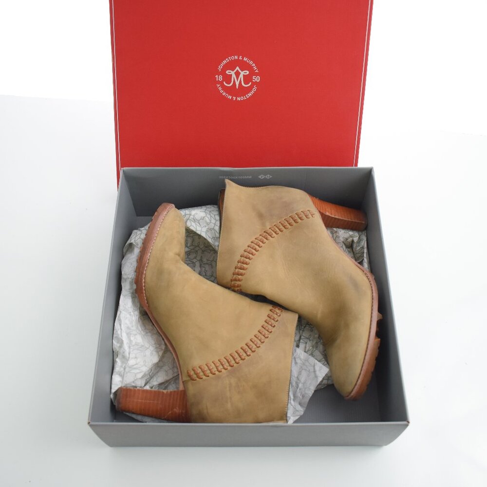 Johnston and Murphy Whipstitch Bootie Tan Oiled Nubuck - Size 8.5